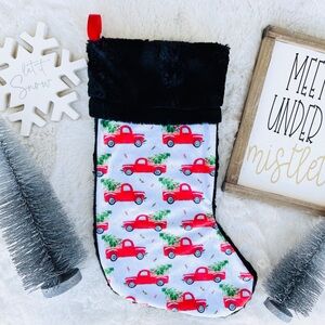 Christmas Truck Minky Stocking